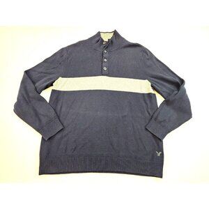 American Eagle Men Button Collar Blue 2XL Dexter Kill Shirt Henley Preppy